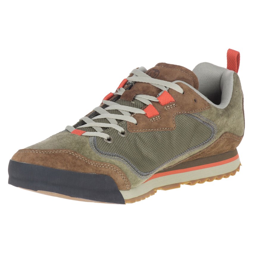 Basket Merrell Burnt Rock Travel Suede Marron/Vert Olive Homme | C.P.VZDJ